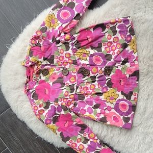 OshKosh Genuine Kids Floral Ruffle Peacoat sz 2T
